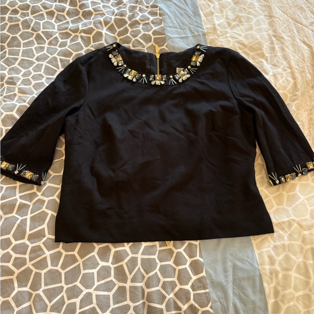 Embellished Black Top